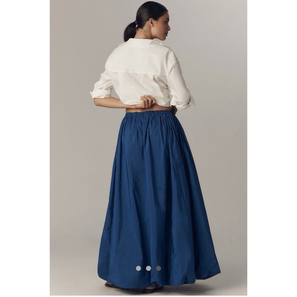Anthropologie Royal Blue Bubble hem Maxi Skirt - Picture 3 of 14